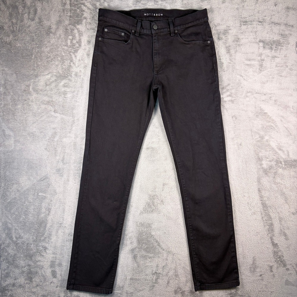 Mott & Bow Jay Slim Jeans Men's 31x32 Black Stretch Denim Straight Charcoal